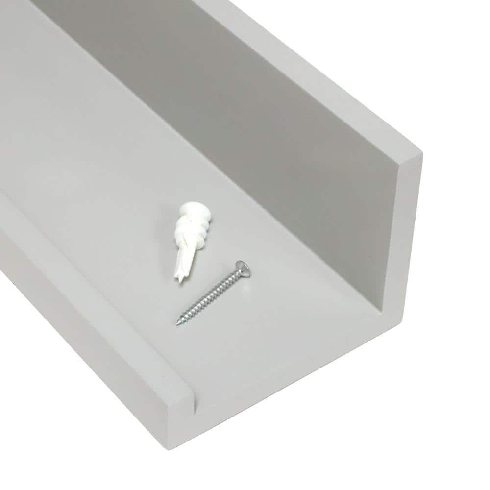 35.4" Picture Ledge Shelf for Kids' Room Gray - InPlace: Decorative Wall Shelf, MDF, Painted Finish, 17 lb Capacity