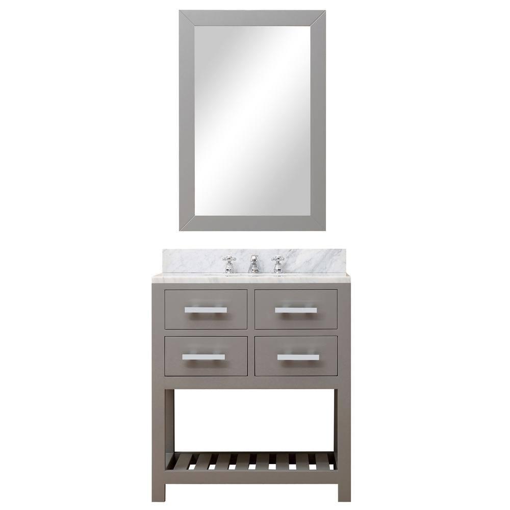 Madalyn 30" Cashmere Grey Solid Hardwood Single Sink Vanity with Marble Top