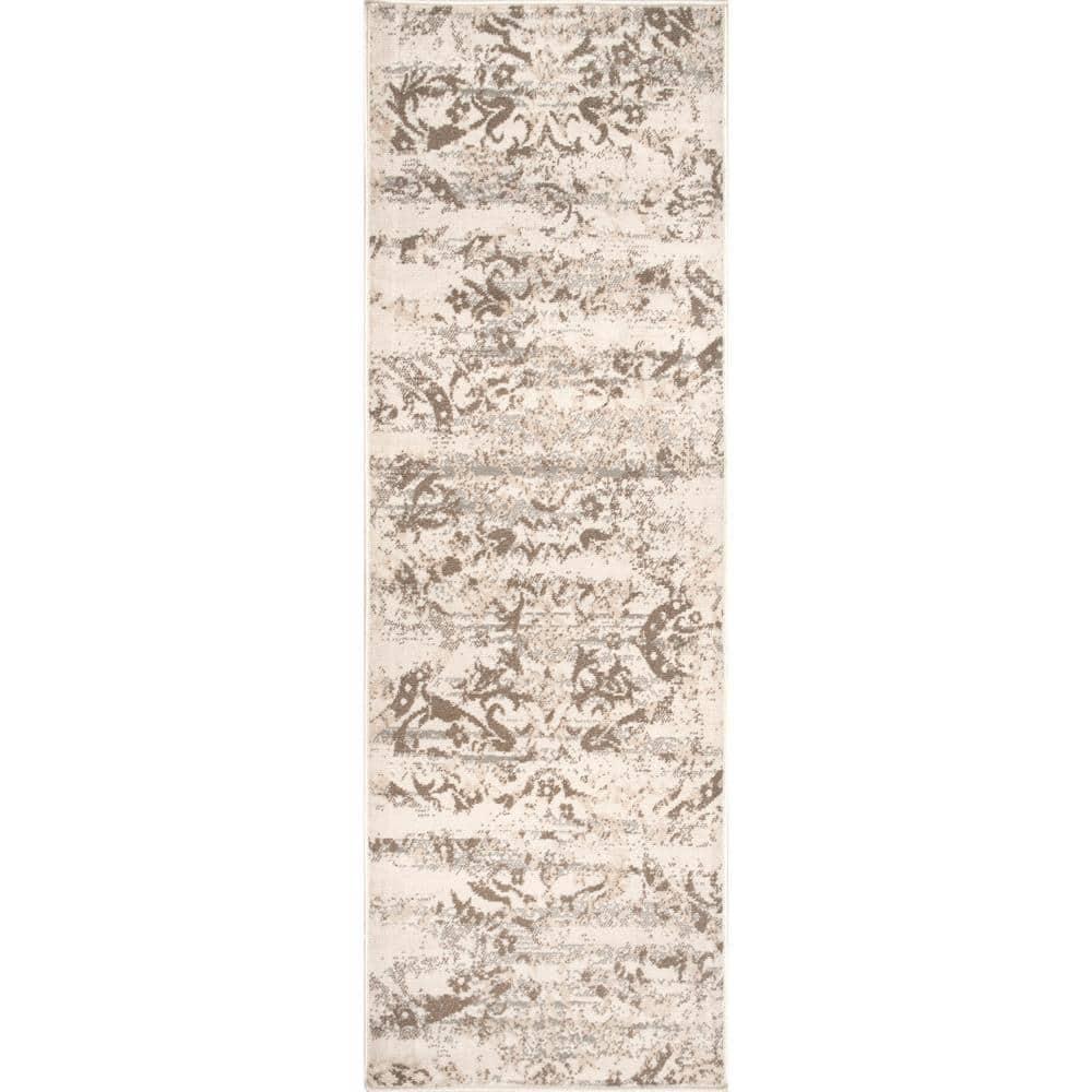 Nuloom Freja Floral & Paisley 2x10 Runner Indoor Area Rug for Living Room Bedroom Dining Room Entryway Hallway Kitchen, Beige/Ivory