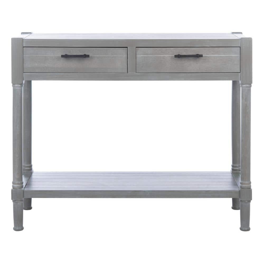 Filbert 2 Drawer Console Table - White Washed Grey - Safavieh