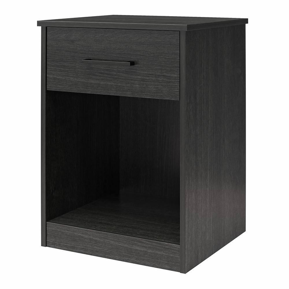 Ameriwood Home BrEZ Build Collection Pearce Nightstand with Drawer, Black Oak