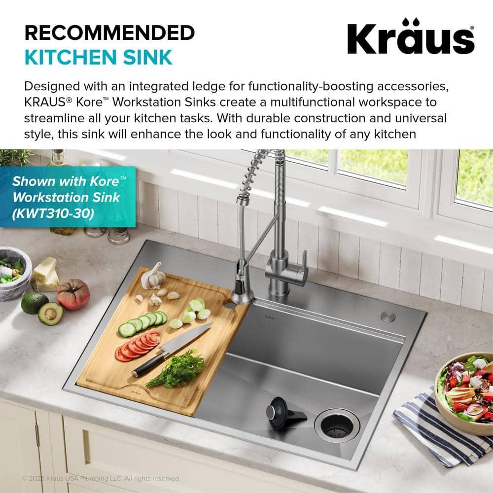 Kraus 1/3 HP WasteGuard High-Speed Ultra-Quiet Motor Garbage Disposal with Quick Connect Mount