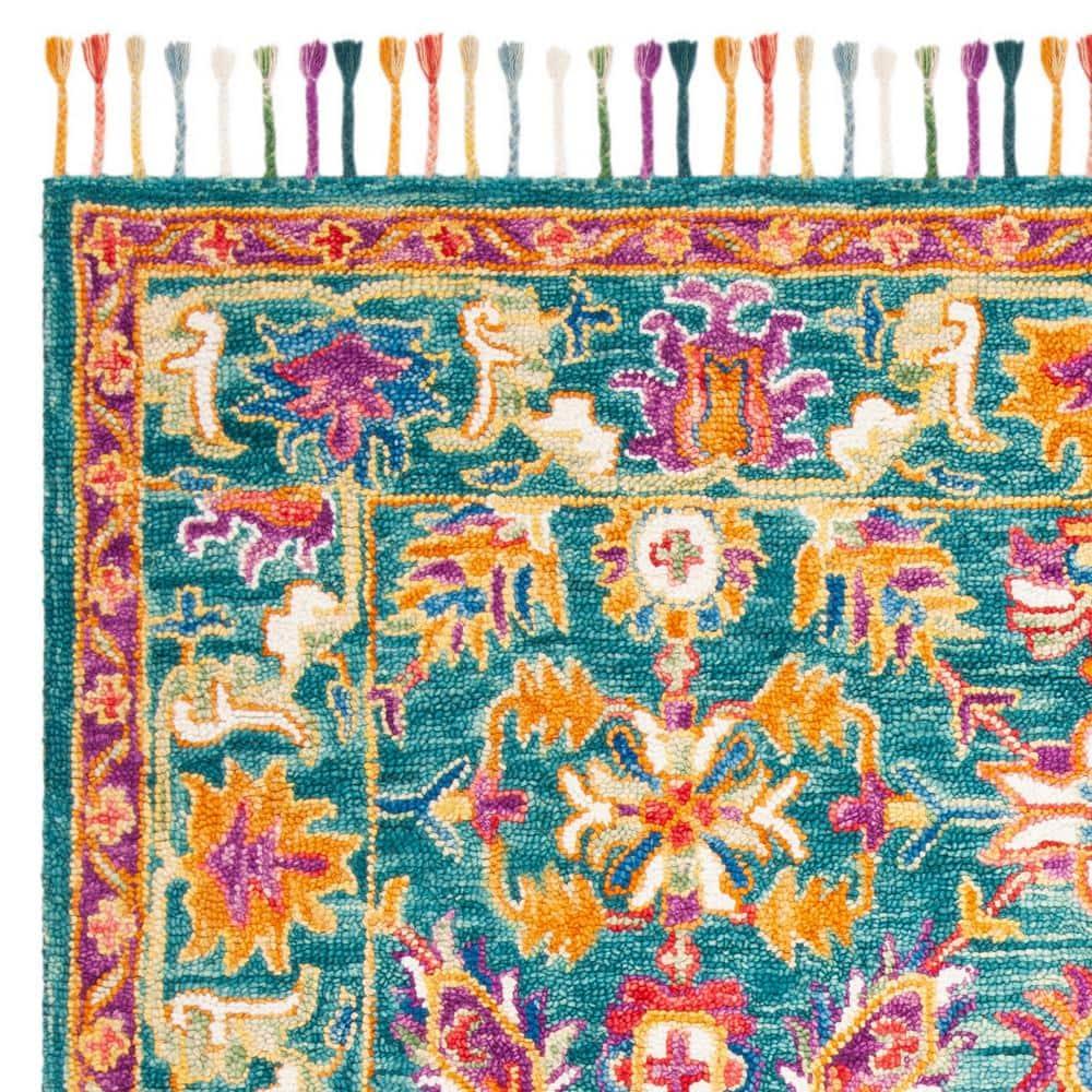 Aspen APN113 Hand Tufted Area Rug - Turquoise/Purple - 7' X 7' Square - Safavieh.