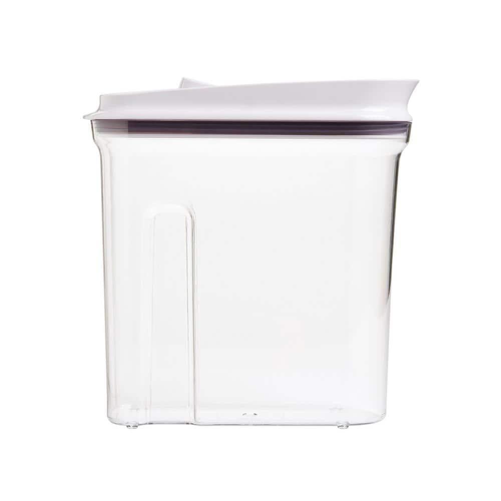 Clear and White Plastic Airtight Cylinder Food Storage Containers Set of Three