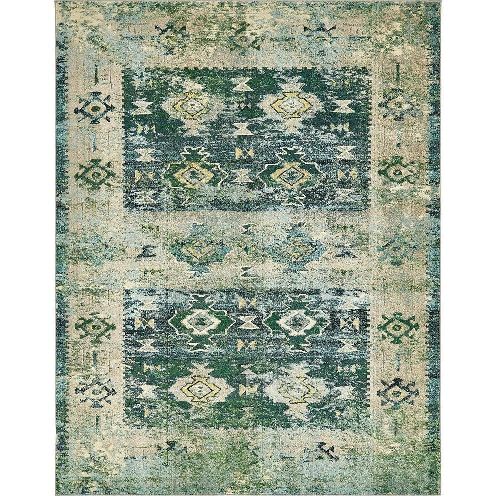 Unique Loom Monterey Collection Area Rug - Empire (8' x 10' Rectangle Green/Beige)