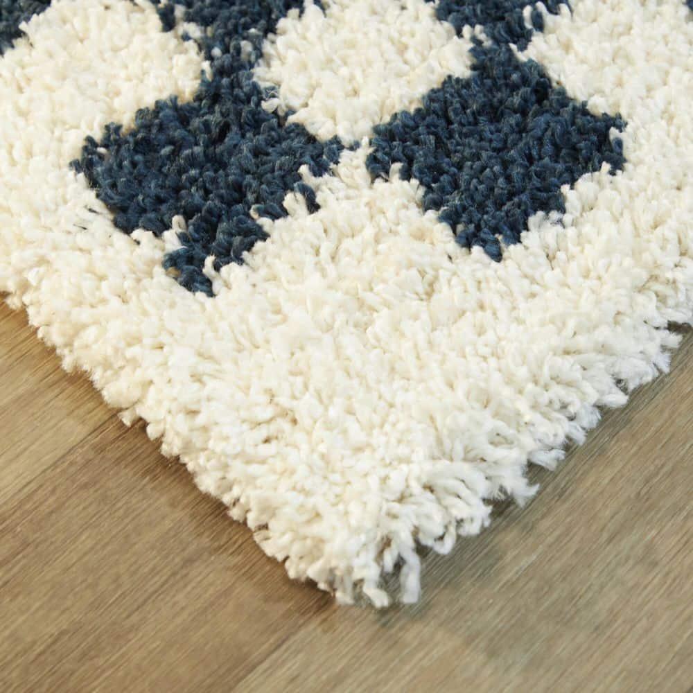 Balta Rugs 5'3"x7' Geometric Plush Shag Area Rug Blue