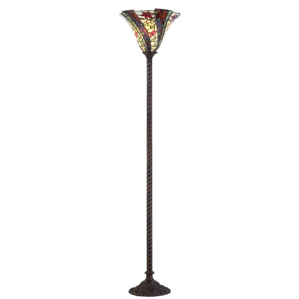 Williams Tiffany-Style 71" Torchiere LED Floor Lamp, Bronze