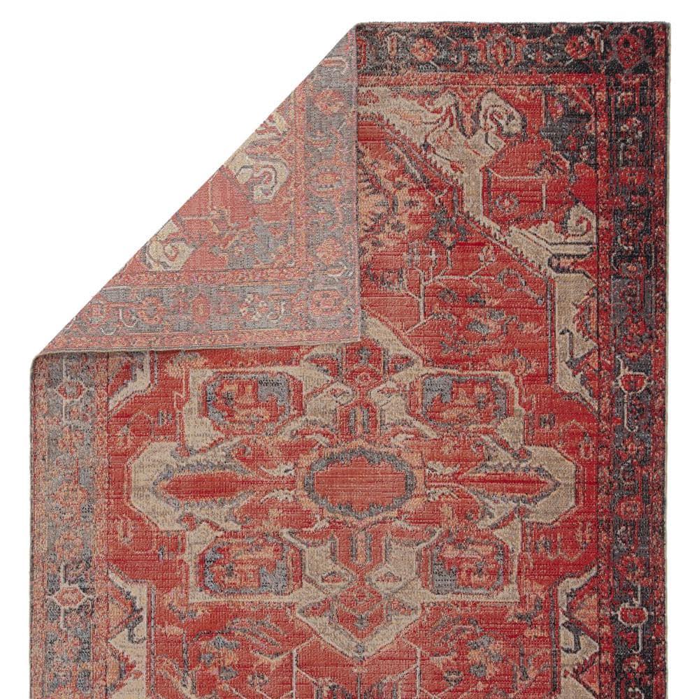 Leighton Medallion Red & Blue Synthetic Area Rug 24"x36"