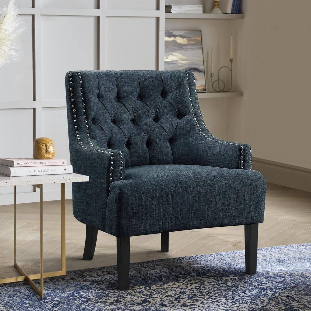 Lexicon Charisma Upholstered Accent Chair in Indigo