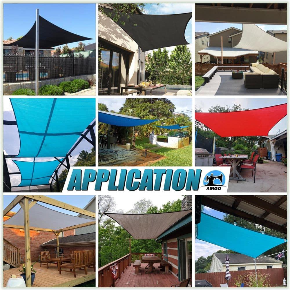 Amgo Amgo Rectangle Sun Shade Sail 200 GSM, 95% UV Blockage