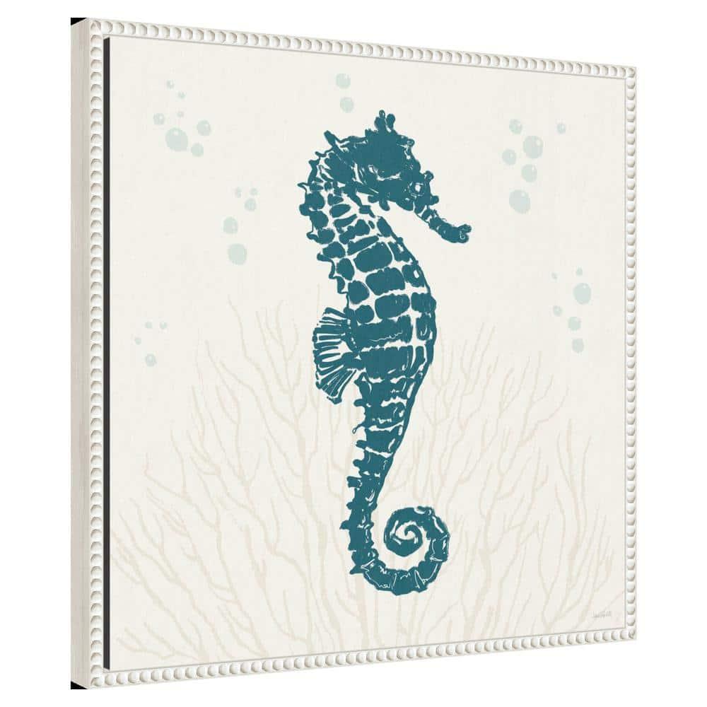 Amanti Art Seaside Style II Blue by Anne Tavoletti Canvas Wall Art Print Framed 22 x 22-in.