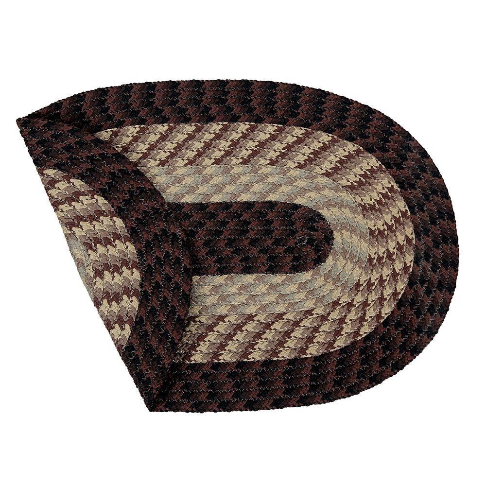 Better Trends Alpine Braid 3-PC Rug Set – Stain-Resistant & Reversible Rugs, 100% Polypropylene in Chocolate Stripe