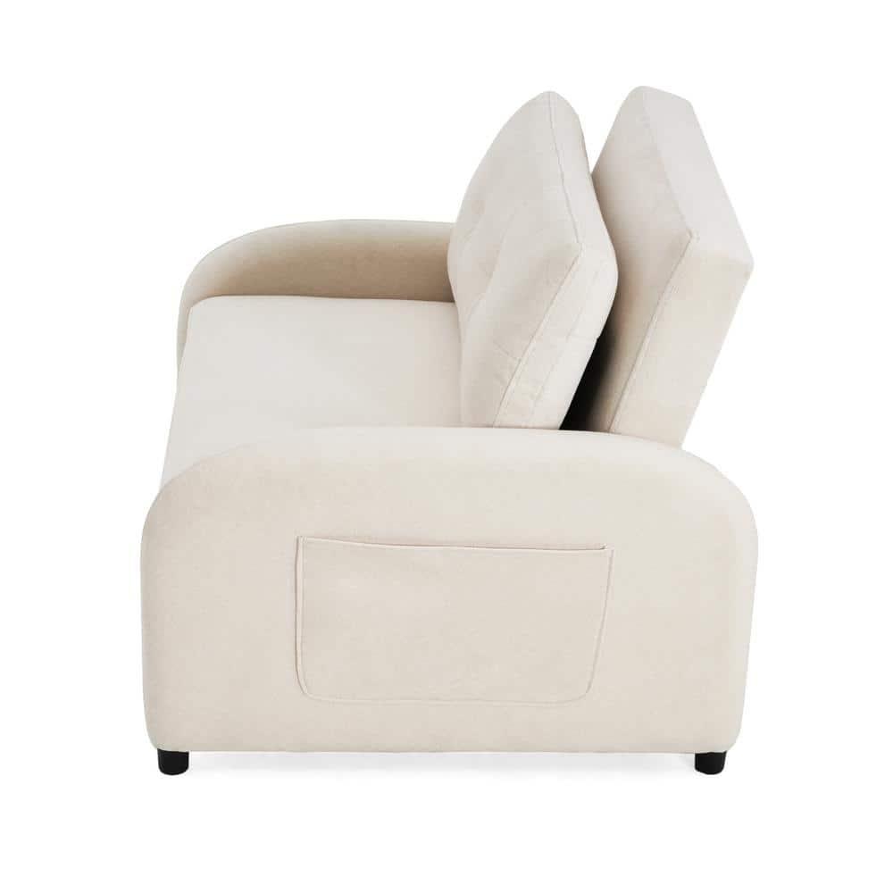 Christopher Knight Home Avalon 3-in-1 Convertible Sleeper Sofa with Adjustable Backrest  and Storage Pockets, Beige