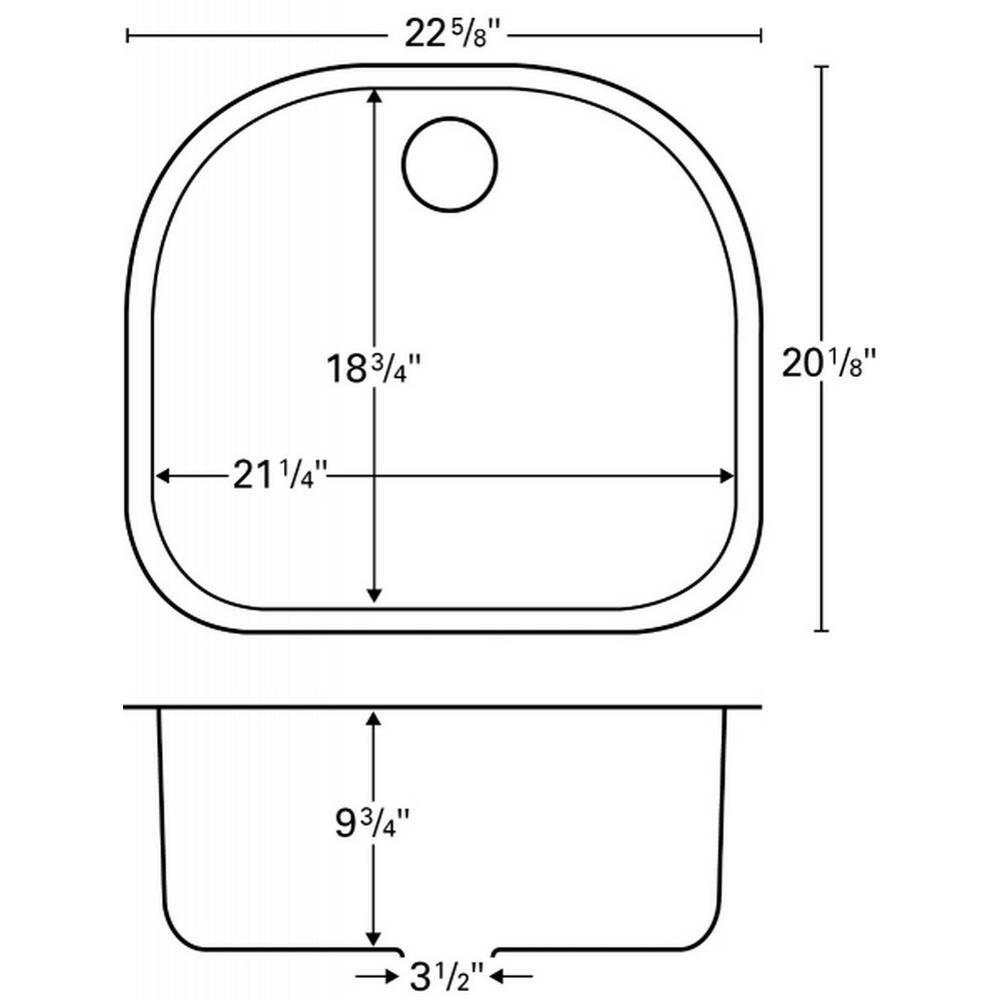 Karran Karran 18-Gauge Stainless Steel 22-5/8'' X 20-1/8'' Single Bowl Undermount Kitchen Sink U-2321