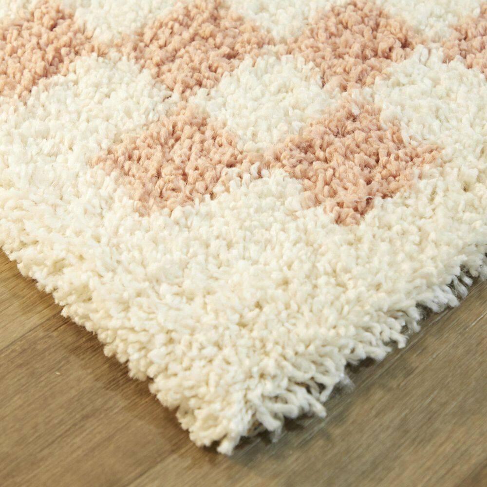 6'7"x6'7" Covey Checkered Kids' Area Rug Pink: High Pile, Fade-Resistant, Geometric, Indoor - Balta Rugs