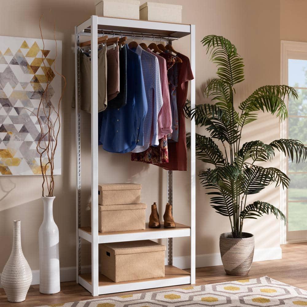 Elton Modern and Contemporary Metal 3-Shelf Free-Standing Closet Storage Organizer