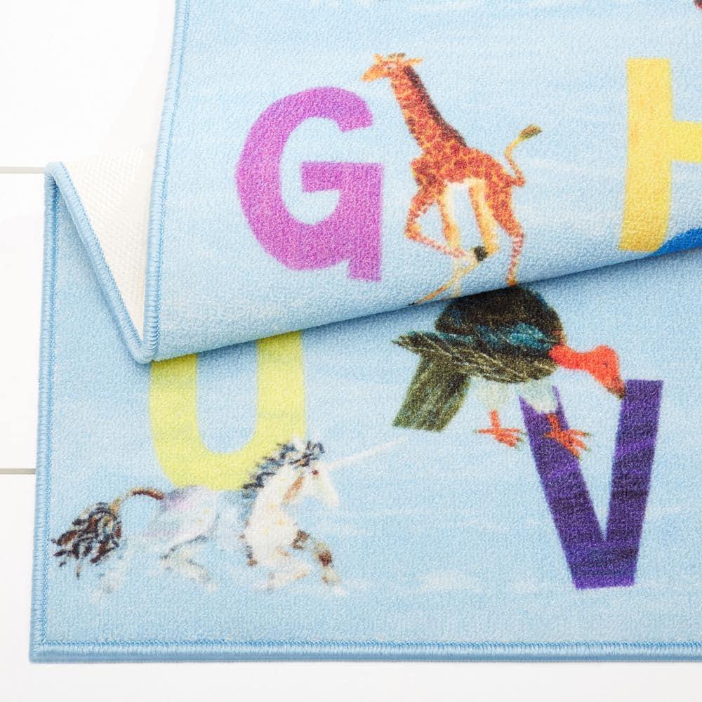 Eric Carle Alphabet Zoo Blue Area Rug