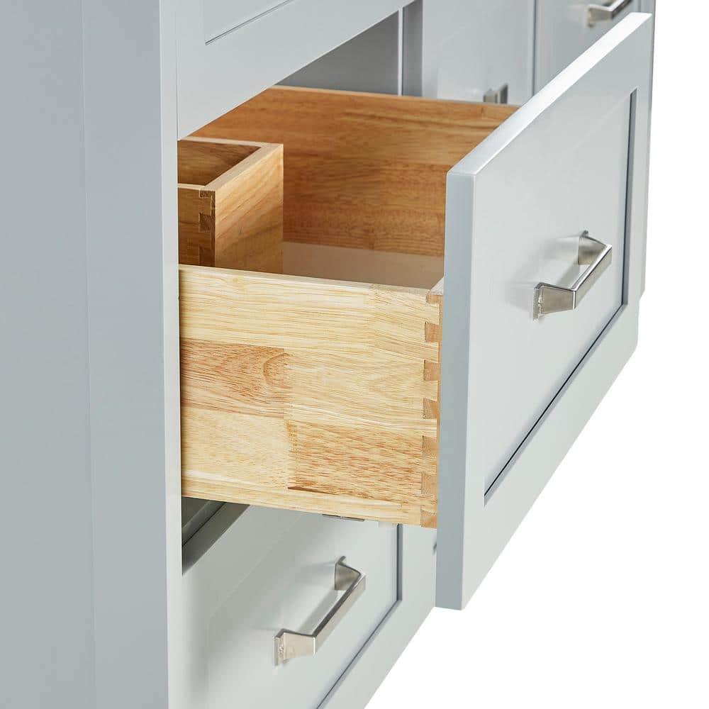 Ariel Bath Ariel Monrow 67 Inch Double Oval Sink Bathroom Vanity With Pure White Quartz Countertop