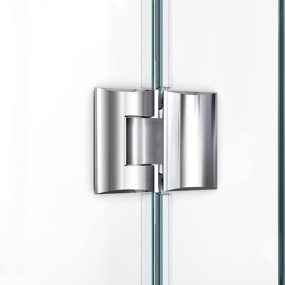 Unidoor-X 66" W x 72" H Frameless Shower Door with Fixed Panel