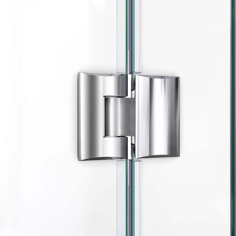Unidoor-X 55.5" W x 72" H Frameless Shower Door with Fixed Panel