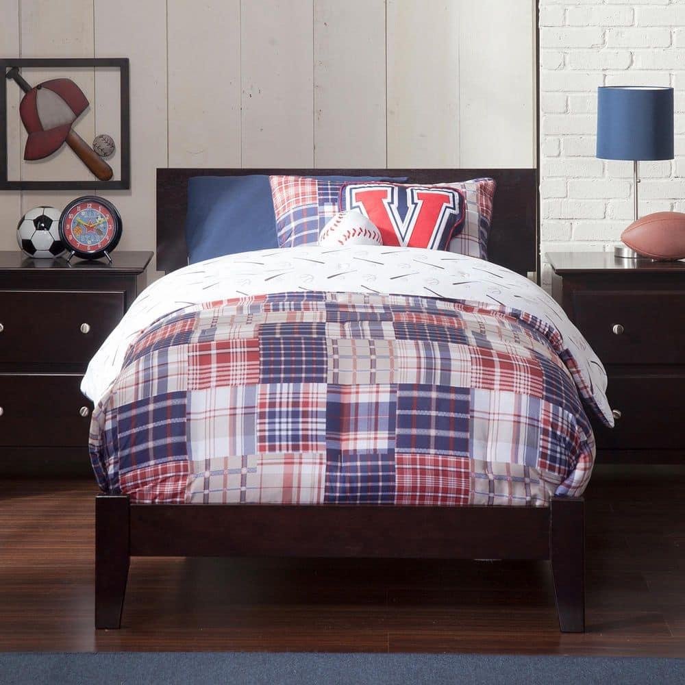 AFI Furnishings Orlando Twin Extra Long Traditional Bed with Open Footboard and Turbo Charger in Espresso
