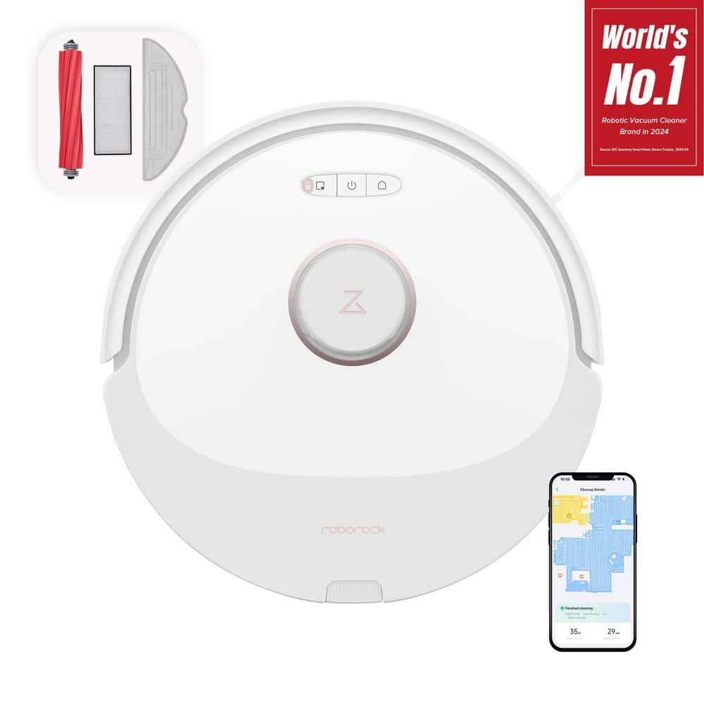 Q8 Max Robotic Vacuum White: Roborock, Cordless, Smart Mapping, App Controlled, Tangle-Free, Multi-Surface, 1-Year Warranty