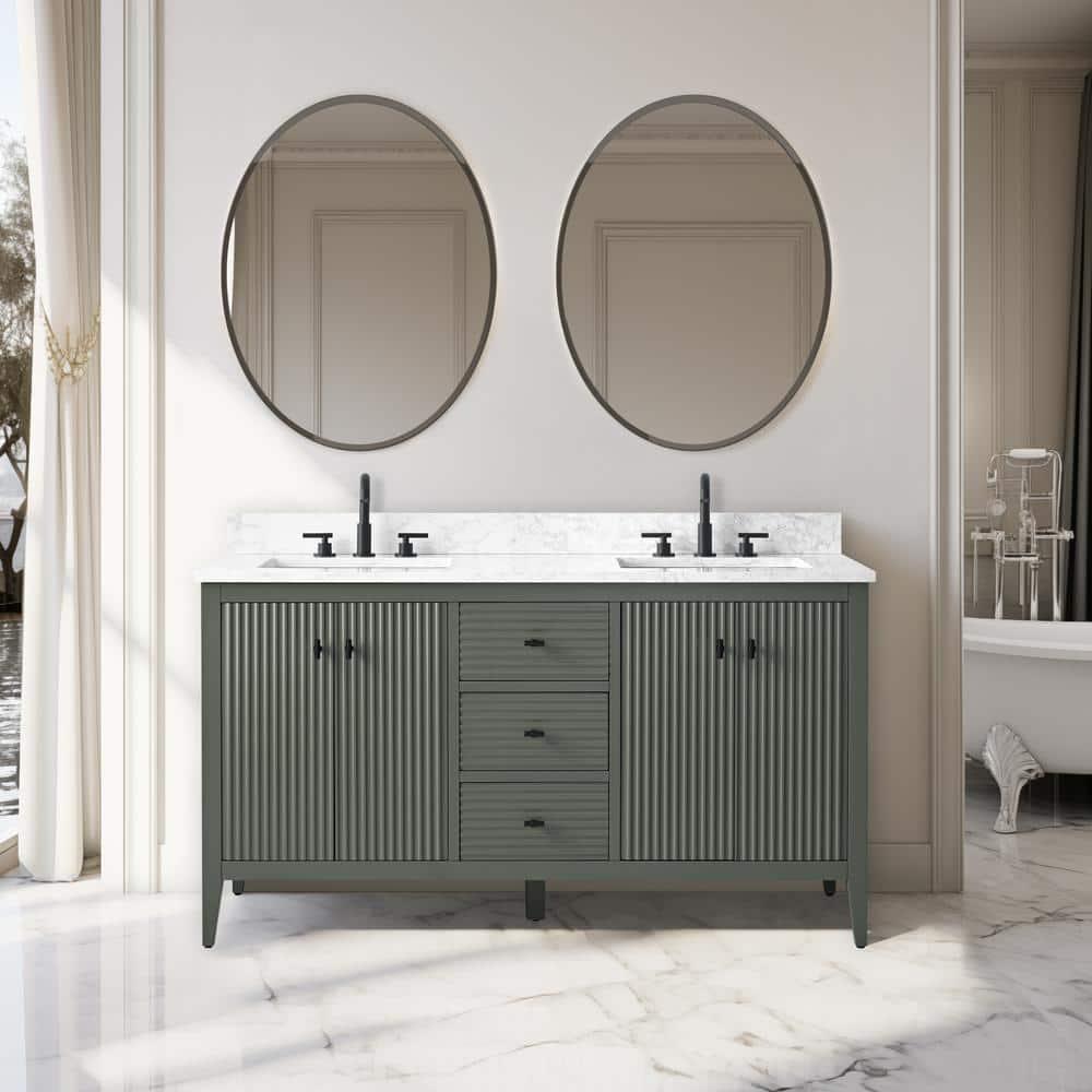 60" Double Bathroom Vanity Set