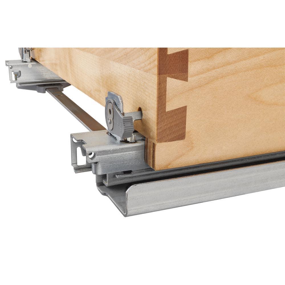 Natural Maple Pull-Out Waste Container with Silver Bin