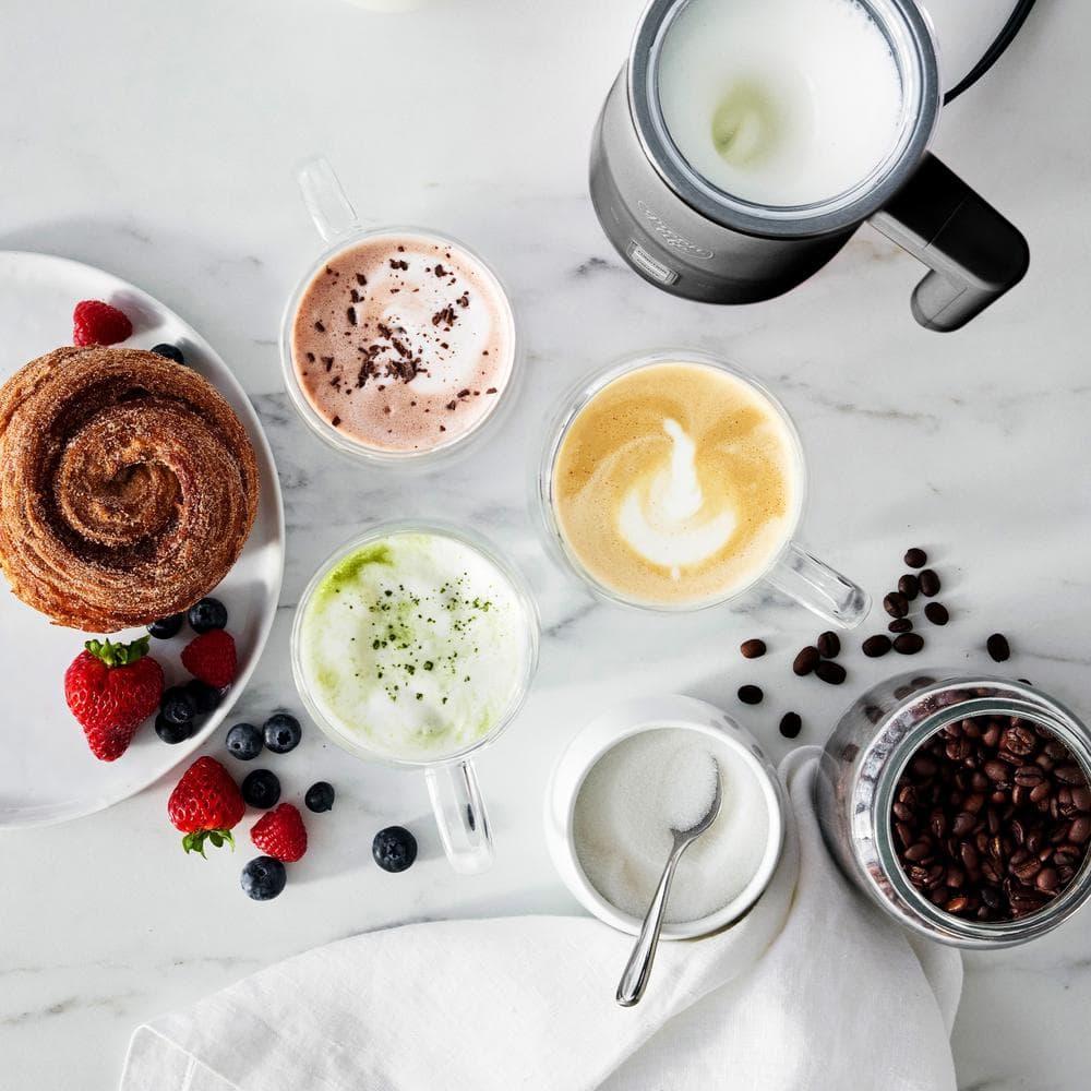 GreenLife GreenLife 10oz Electric Milk Frother, 4-in-1 Hot and Cold Milk Warmer and Steamer, PFOA / PFAS Free