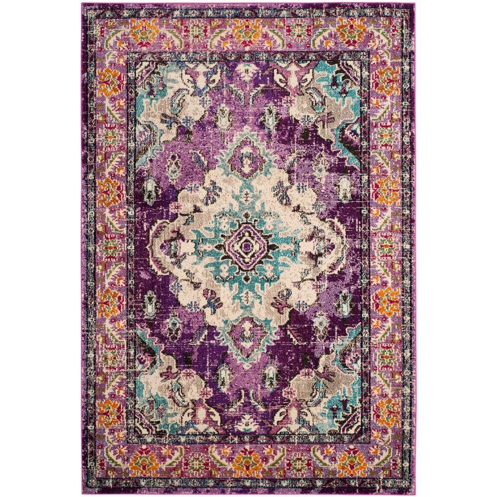 Monaco MNC243 Power Loomed Indoor Area Rug - Violet/Light Blue - 10'x14' - Safavieh.
