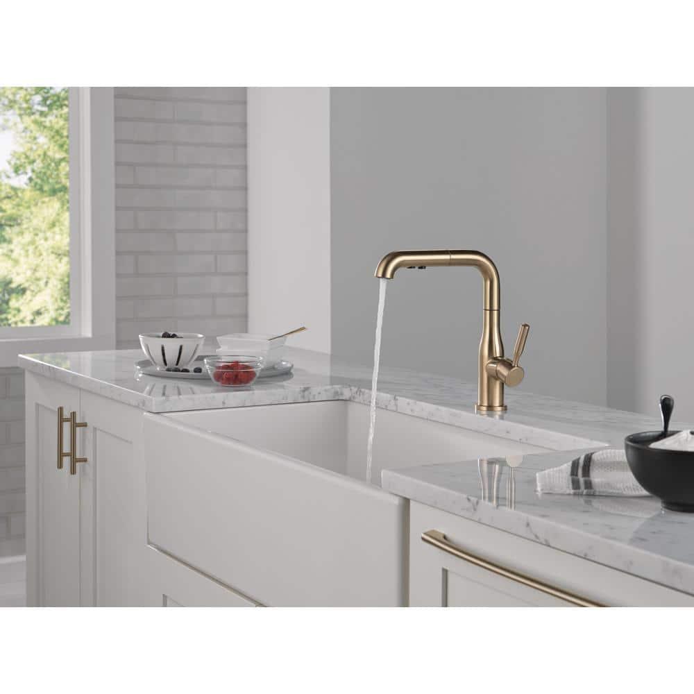 Delta Almari Pull-Out Sprayer Kitchen Faucet, Single Handle Kitchen Sink Faucet 16943-CZ-DST