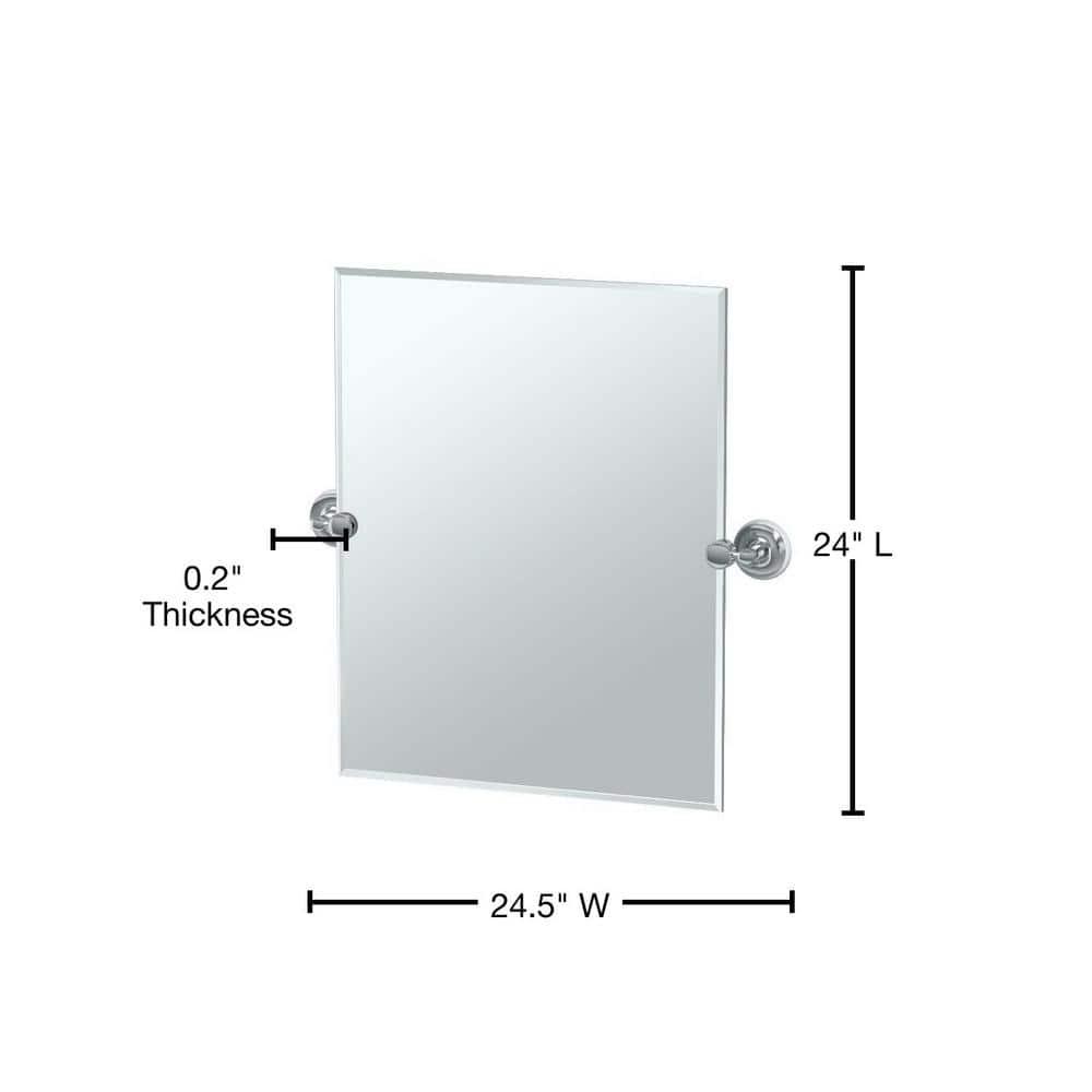 Designer II Frameless Rectangle Bathroom Vanity Mirror | Pivoting (Tilts) and Beveled Mirror
