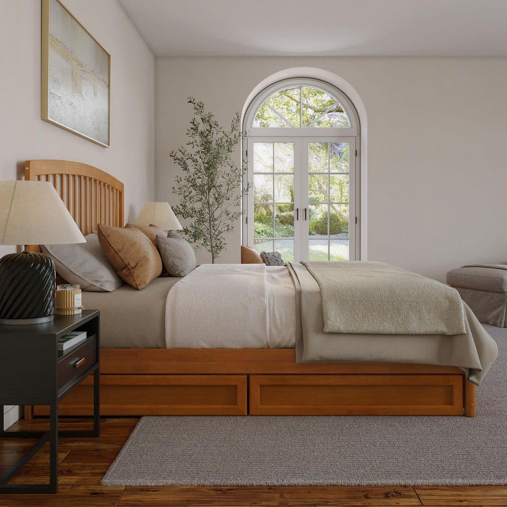Solid Wood Platform Storage Bed
