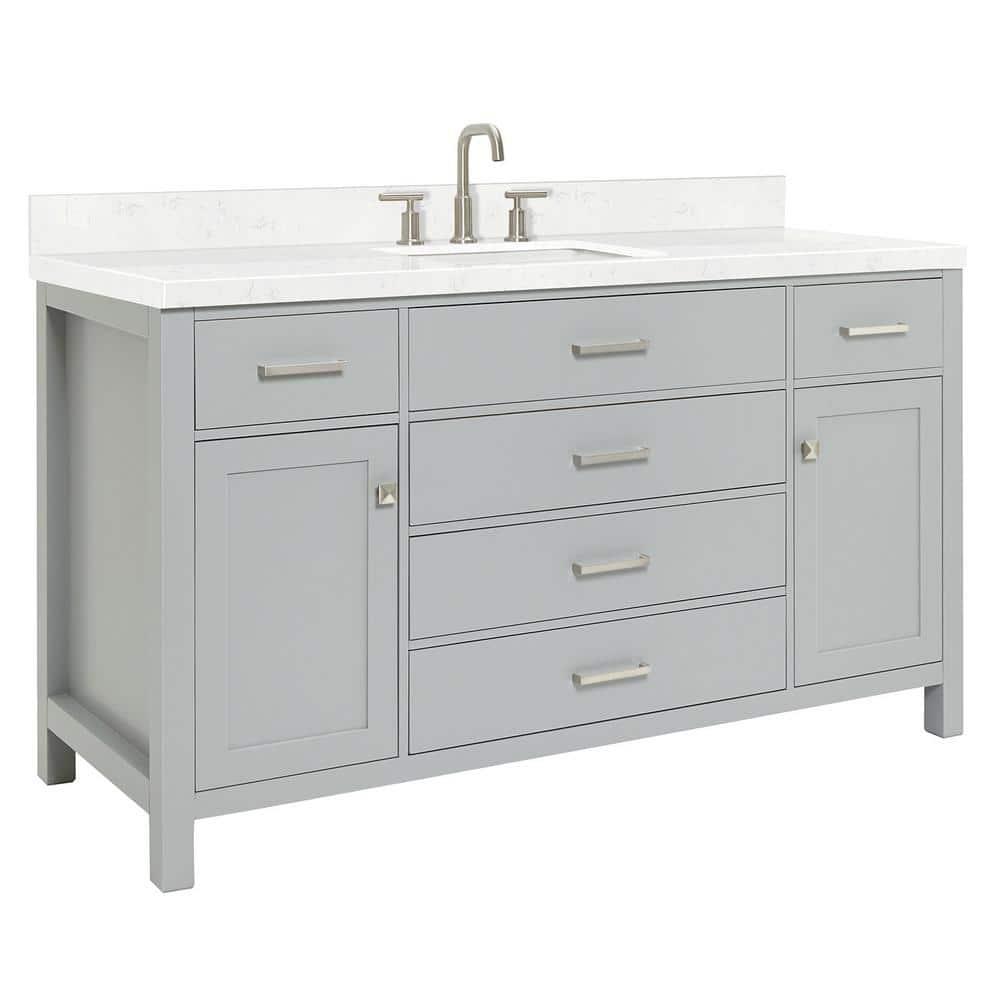 Ariel H060scqrvo Bristol 60" Free Standing Single Basin Vanity Set - Grey