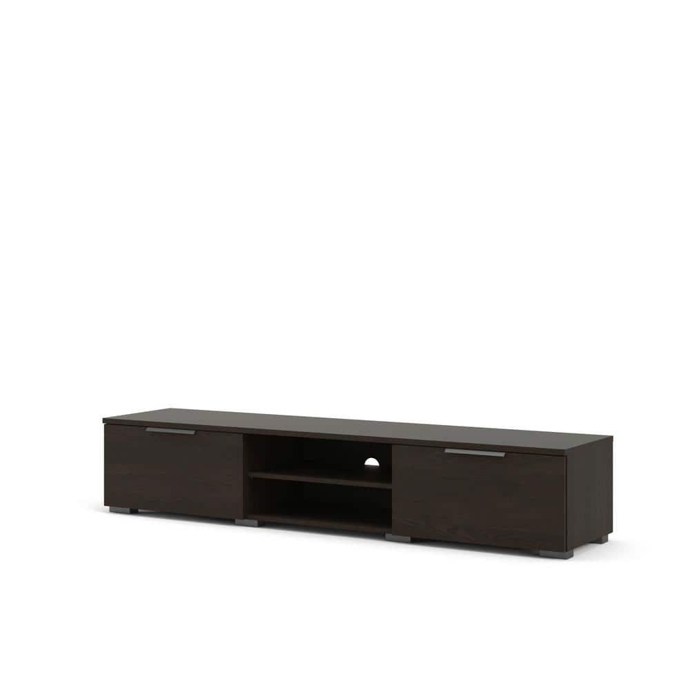 Tvilum Match 2 Drawer TV Stand with 2 Shelves, Dark Chocolate