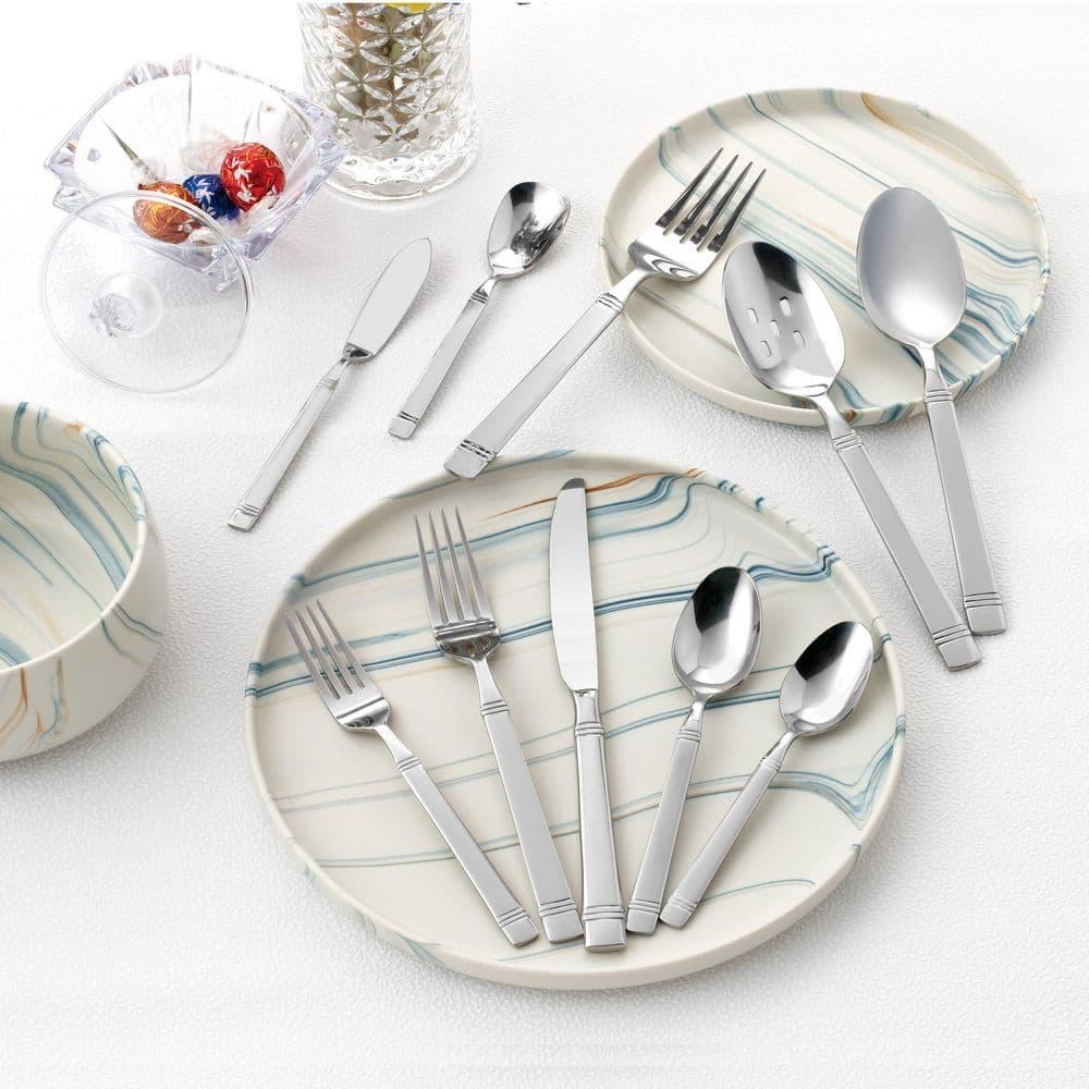 Lorren Home Trends Lorren Home Trends 45 Piece Stainless Steel Flatware Set, Service for 8, Dishwasher Safe