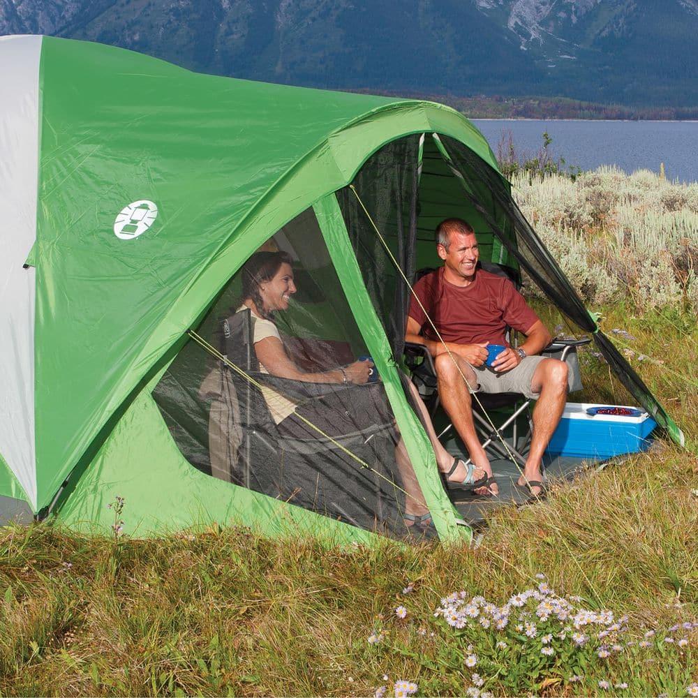 BEACHWATER POOL & SPA, LLC Evanston Screened Camping Tent, 6/8 Person Weatherproof Tent With Roomy Interior Includes Rainfly, Carry Bag, Easy Setup And Screened-In Porch