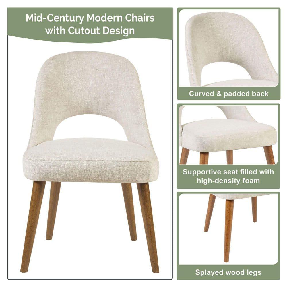 Ink+Ivy Set of 2 Nola Dining Side Chairs Navy: Upholstered, Wood Legs, Modern Style, Foam Cushion