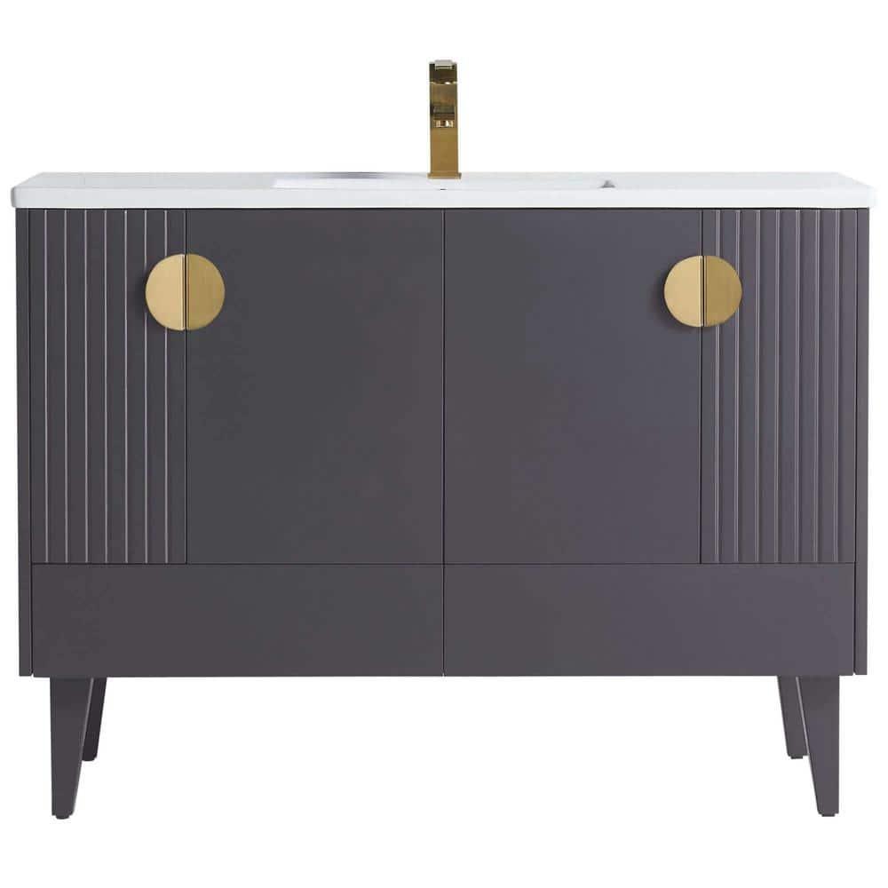 Saimah 48'' Single Bathroom Vanity with Ceramic Top