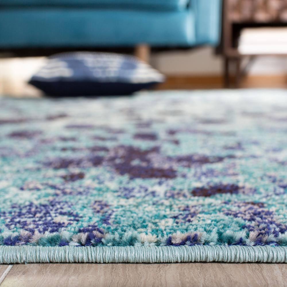 Madison MAD425 Power Loomed Indoor Area Rug - Turquoise/Navy - 4'x6' - Safavieh