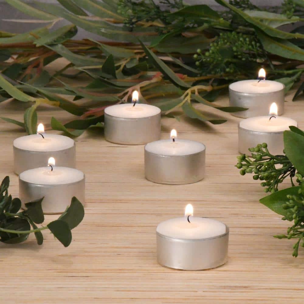 LumaBase Extended Burn Tea Light Candles - Set of 100