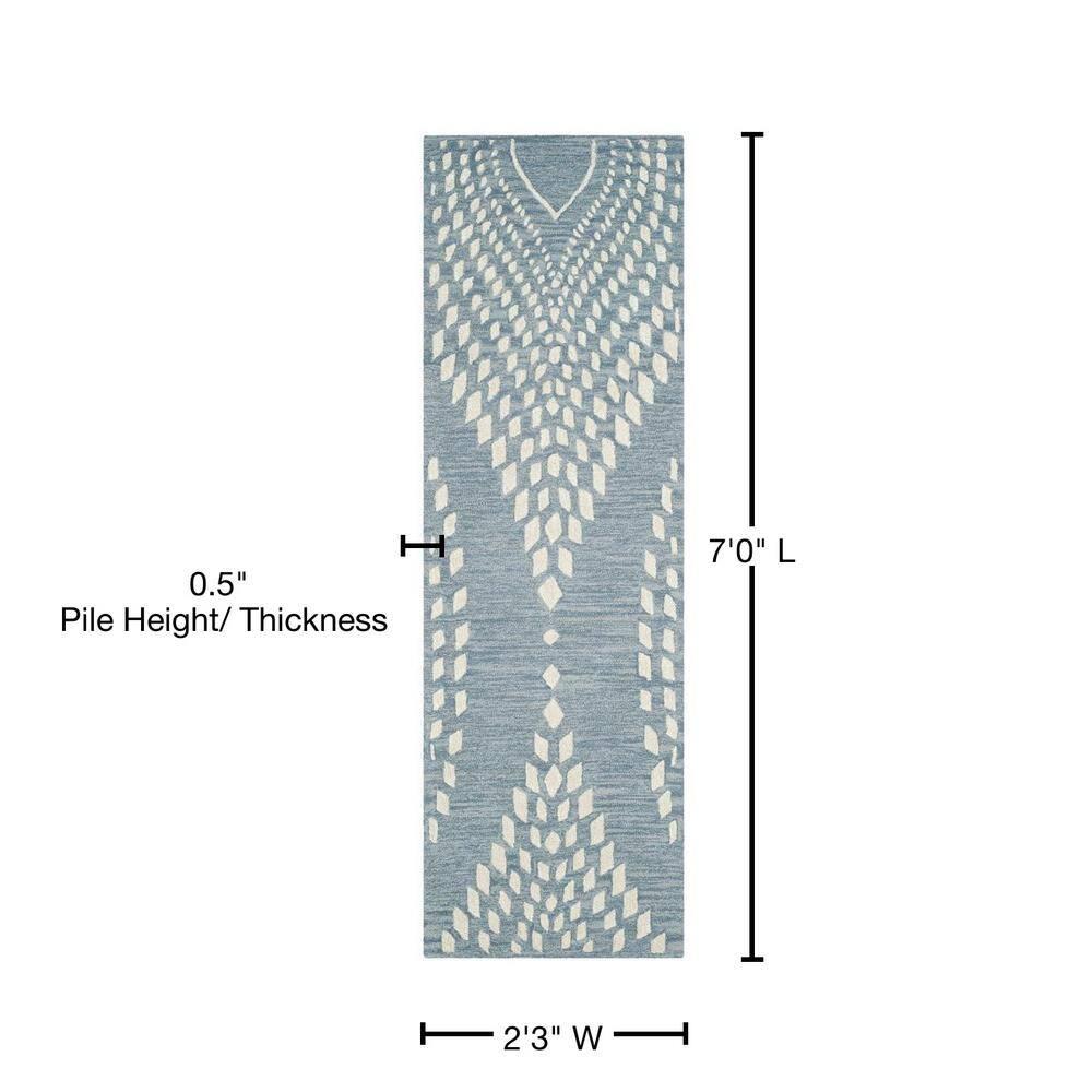 Bella BEL126 Hand Tufted Runner Rug - Blue/Ivory - 2'3"x7' - Safavieh.
