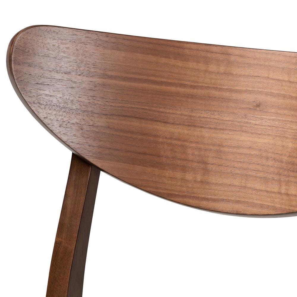 24" Latina Mid - Century Modern Faux Leather Upholstered Wood Finishing Counter Height Barstool Black - Baxton Studio