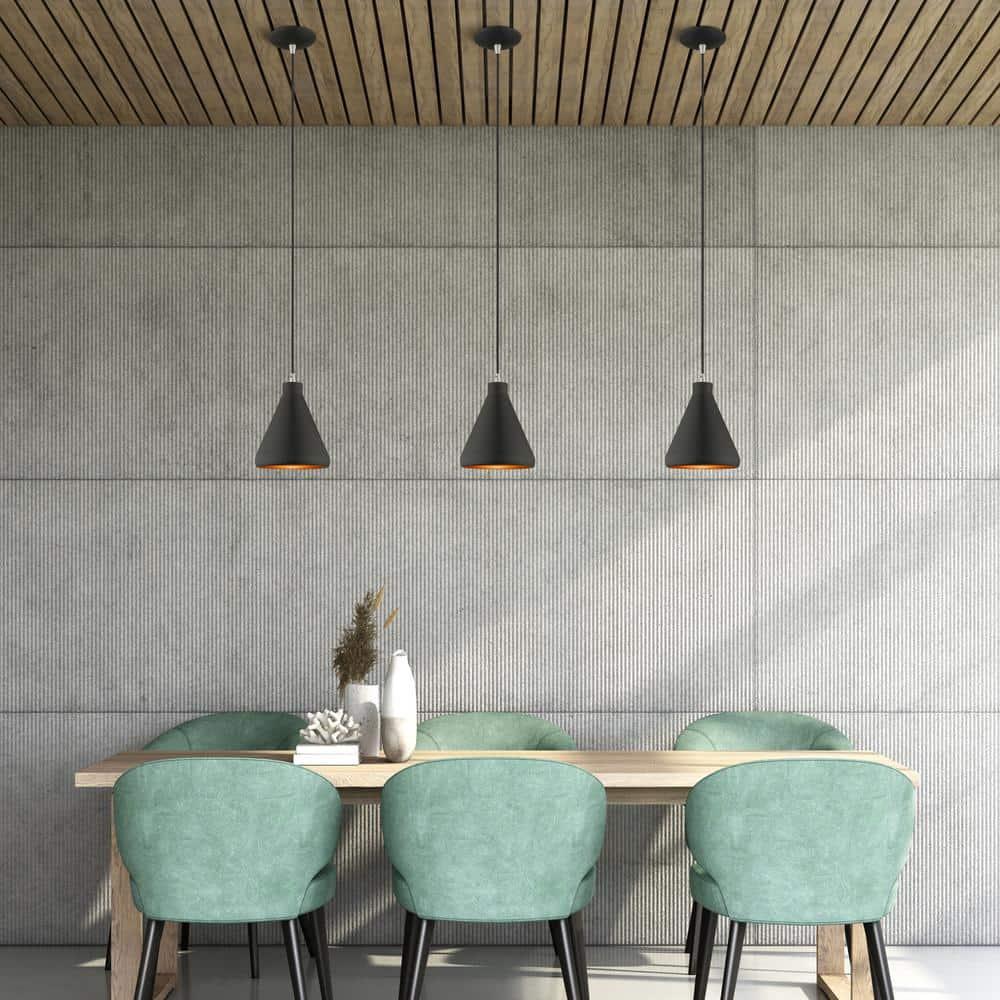 Livex Lighting Metal Shade 1 - Light Chandelier in  Black