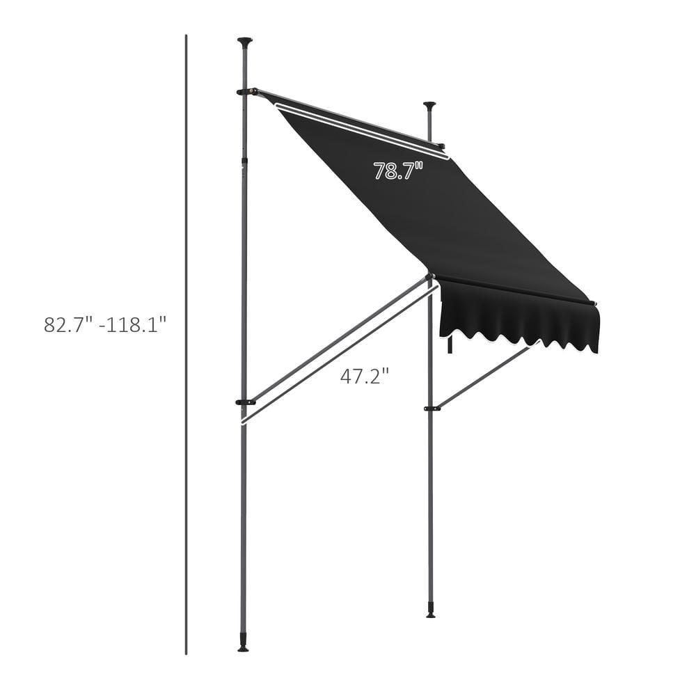 Outsunny D Polyester Cover Retractable Patio Awning