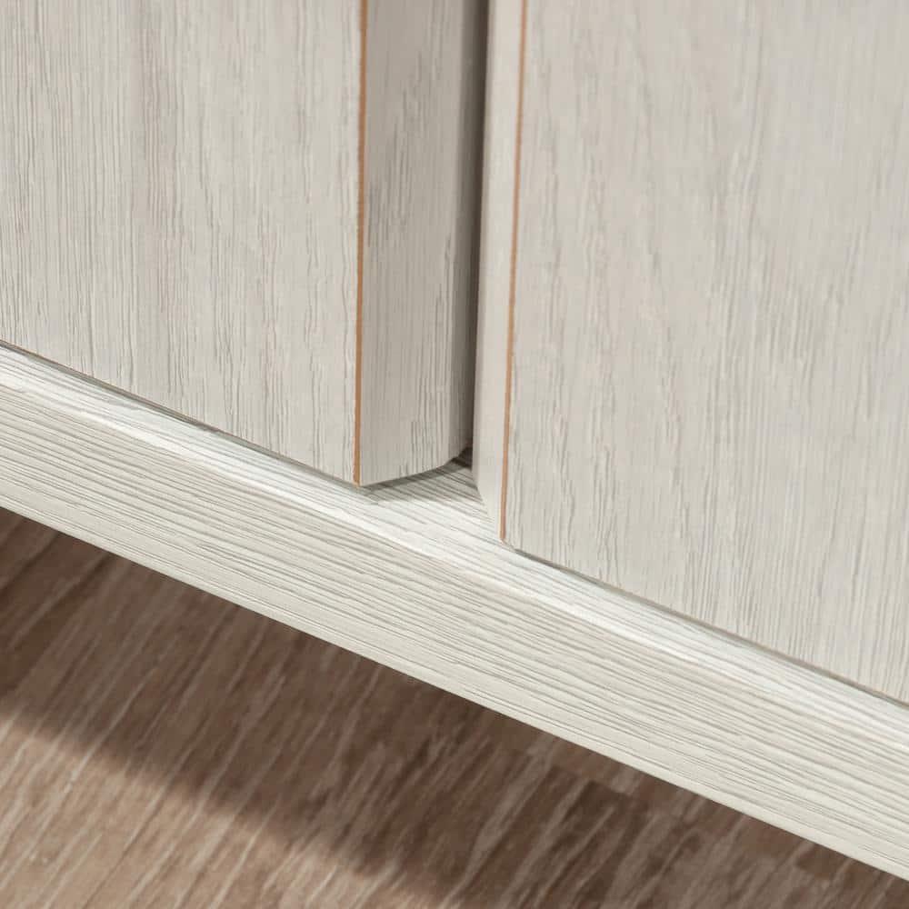 Sauder Summit Station Storage Cabinet Glacier Oak: Laminated MDF, 4 Adjustable Shelves, CARB Certified