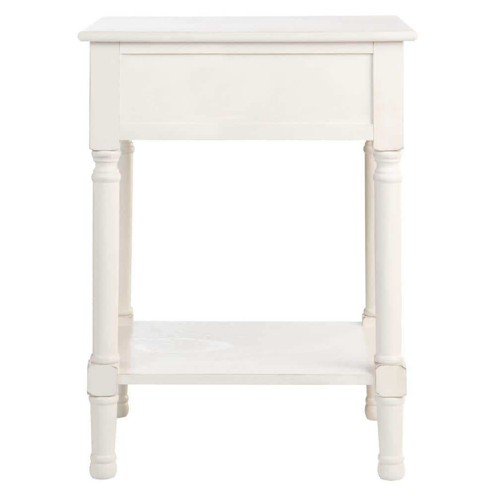 Peyton 1 Drawer Accent Table - Distressed White - Safavieh