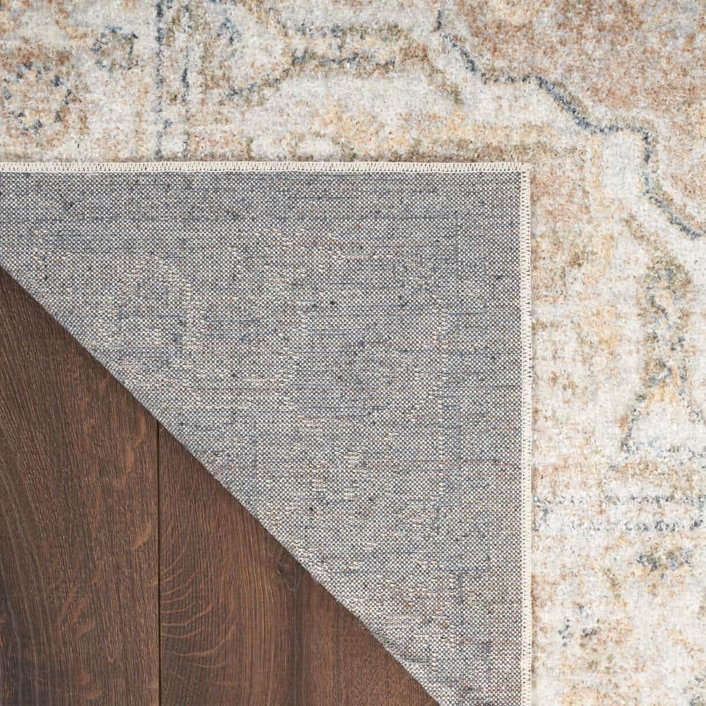 Nourison Astra Machine Washable Vintage Medallion Indoor Rug Beige 4' x 6'