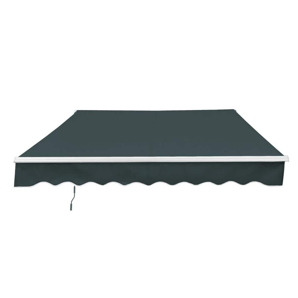 Motorized Retractable White Frame Patio Awning