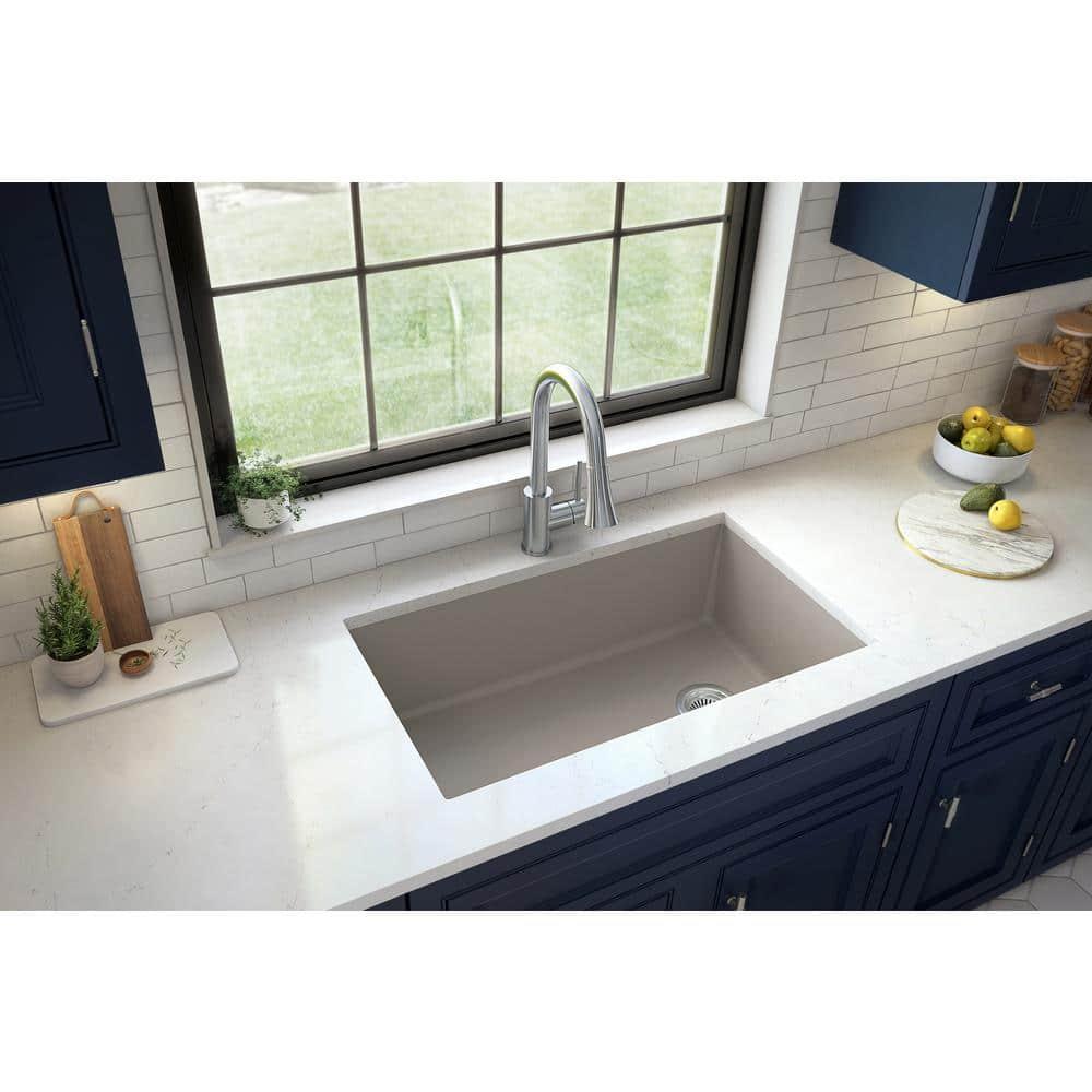 Karran Undermount Quartz Composite 31-3/4'' X 19-1/4'' Single Bowl Kitchen Sink